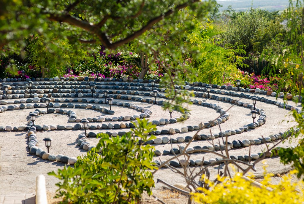 Imagine yourself walking upon a perfectly set labyrinth clearing your mind along the way.